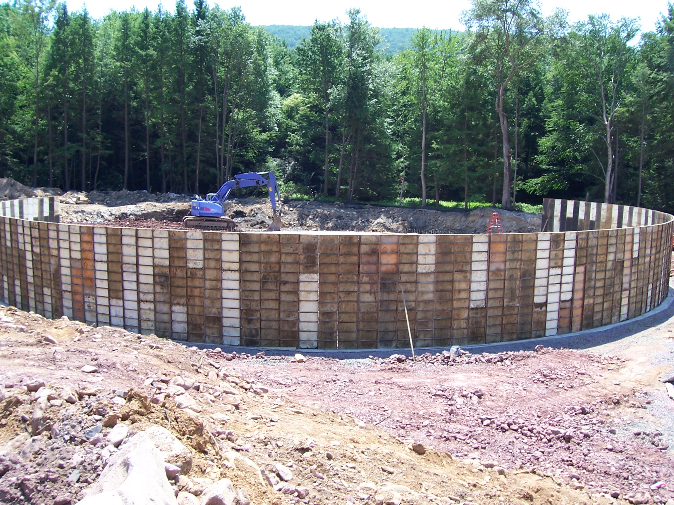 7 22 05 preparing to pour side walls of concrete limestone tanks
