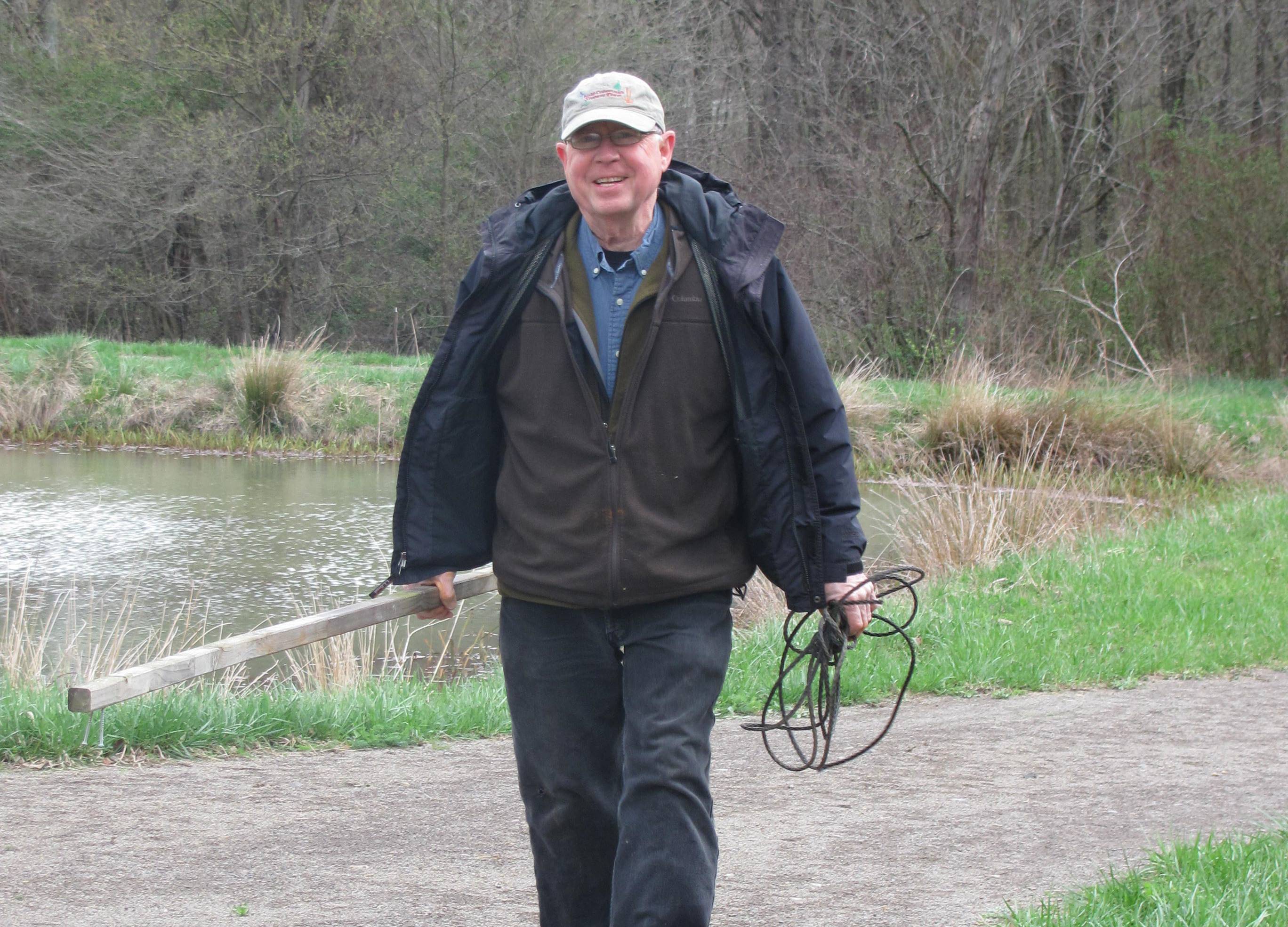 Dan working on the aerator installation