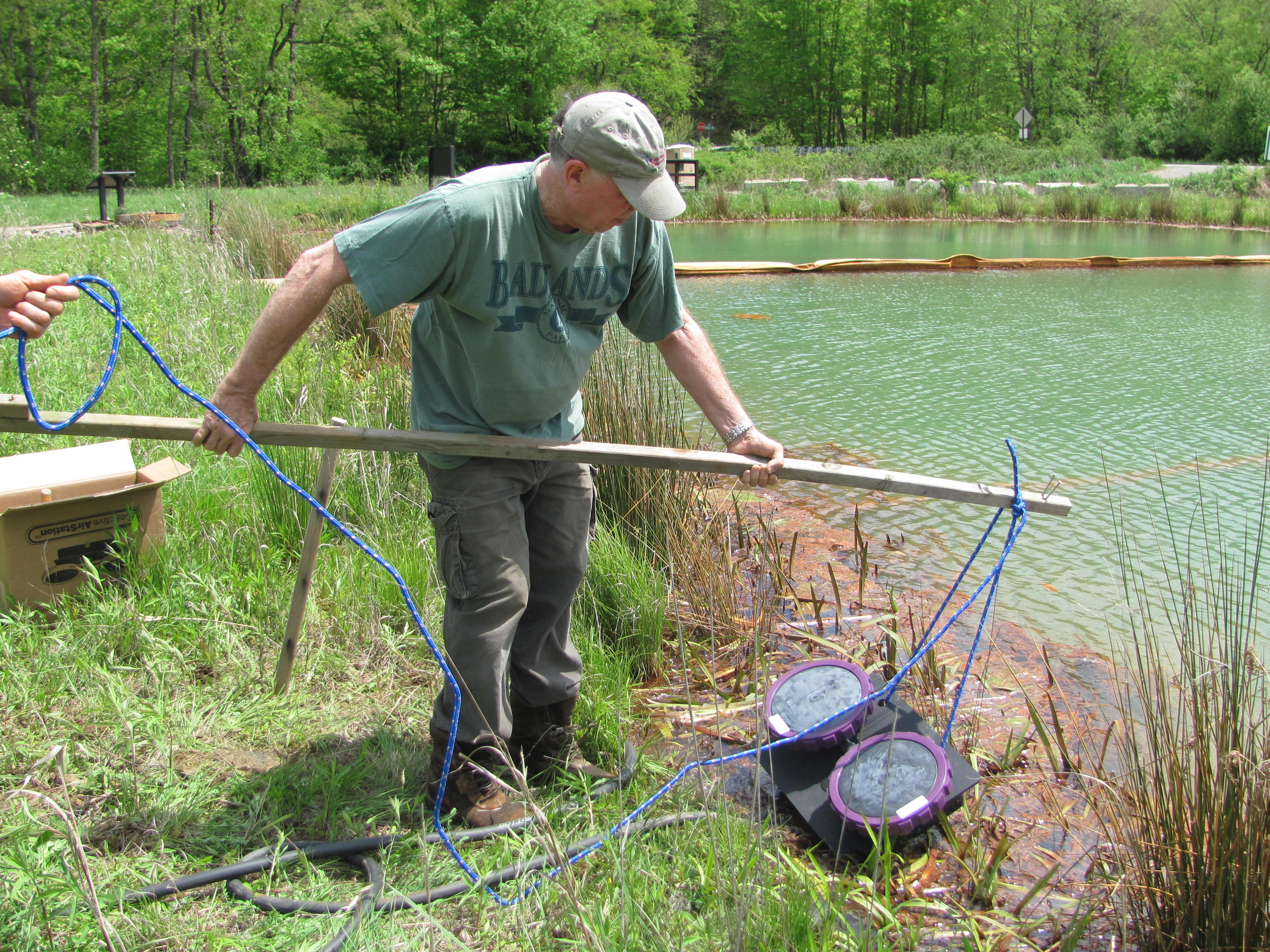 putting in the aerators